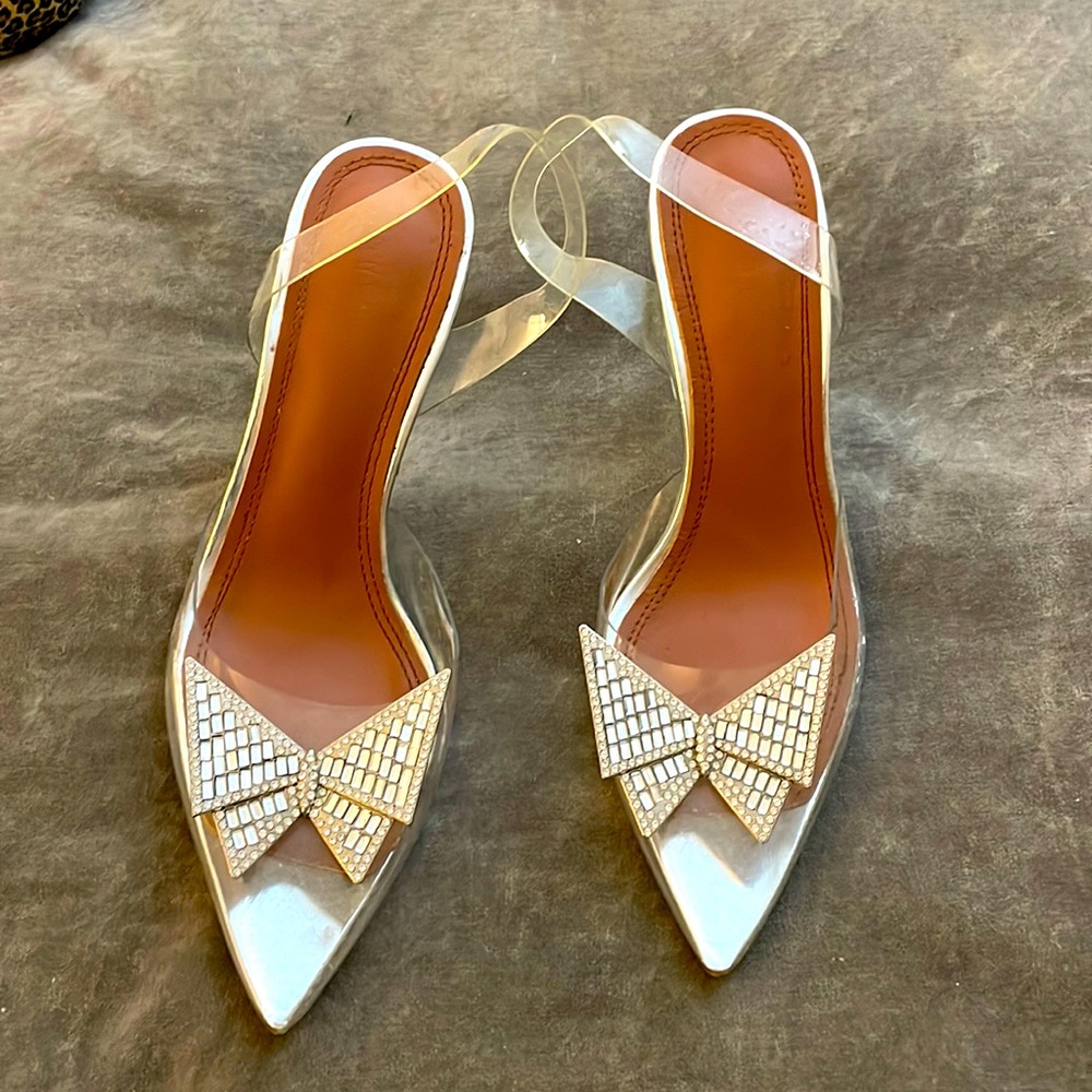 Amina Muaddi Butterfly sling backss